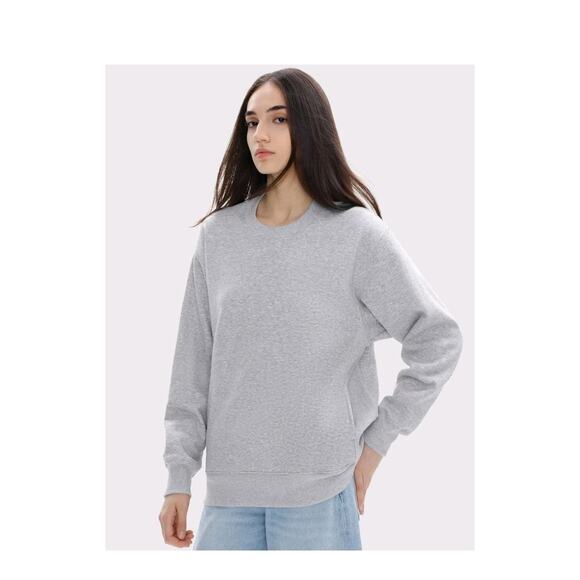 PUMIEY Women's Oversized Sweatshirts Fleece Crew Neck Pockets Long Sz Medium Gra - Picture 3 of 7